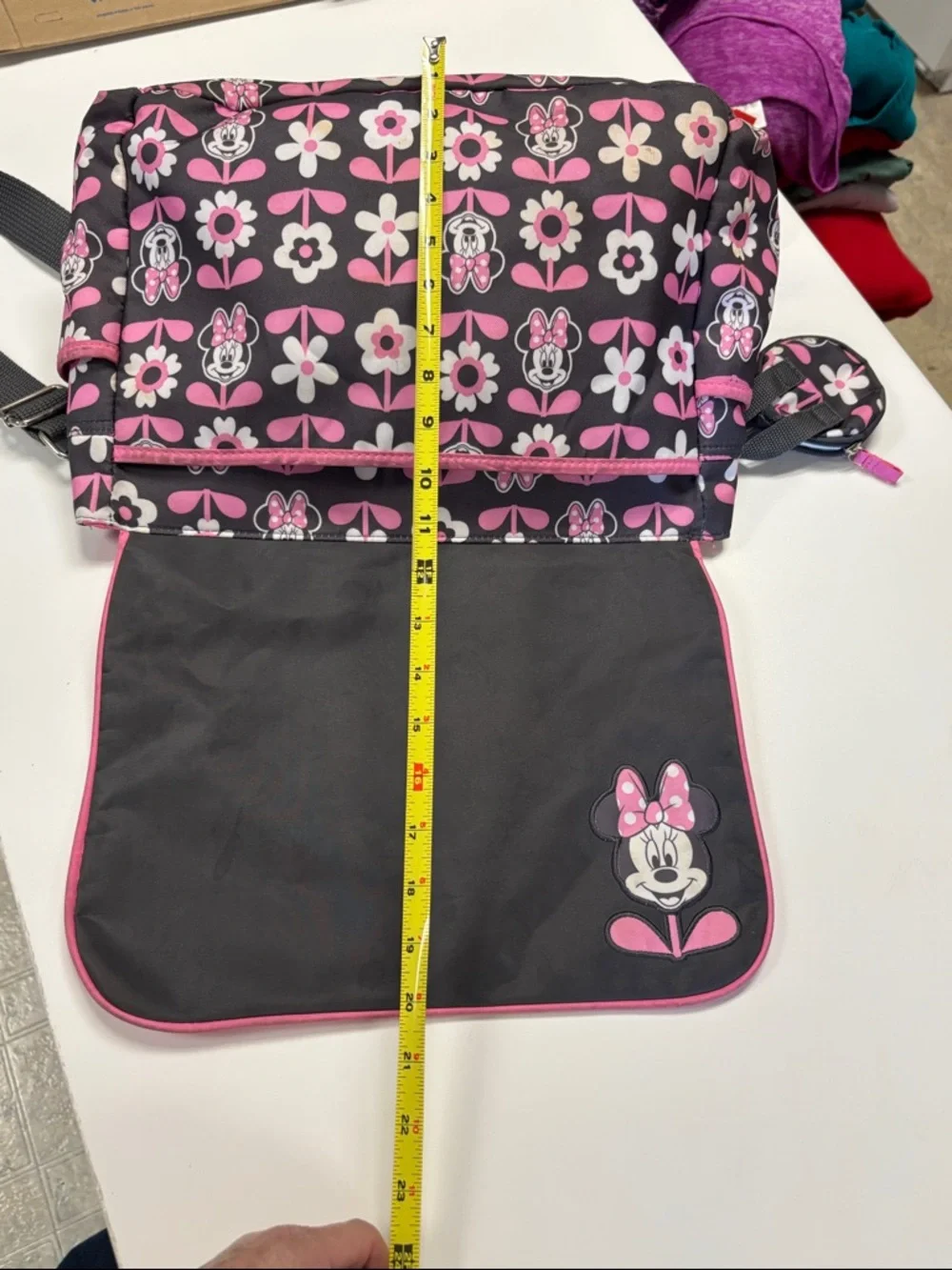 Disney Black and Pink Minnie Floral Messenger Crossbody - Picture 12 of 16